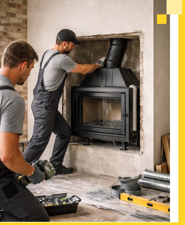 Установка каминных топок в Кузнецке: монтаж, подключение