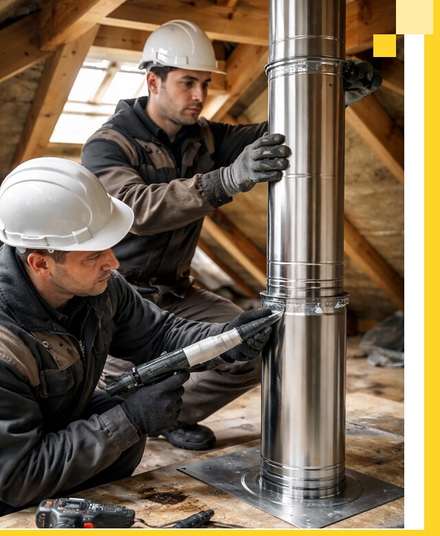 Монтаж дымоходов для каминов в Кузнецке с гарантией качества