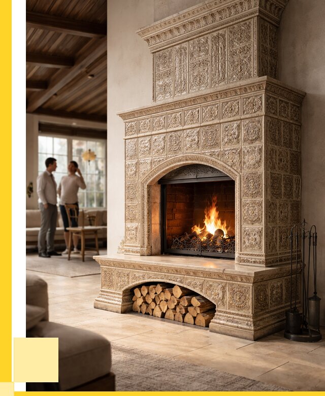 Купить изразцовый камин в Кузнецке от 260600 р. | ЭриданКнц