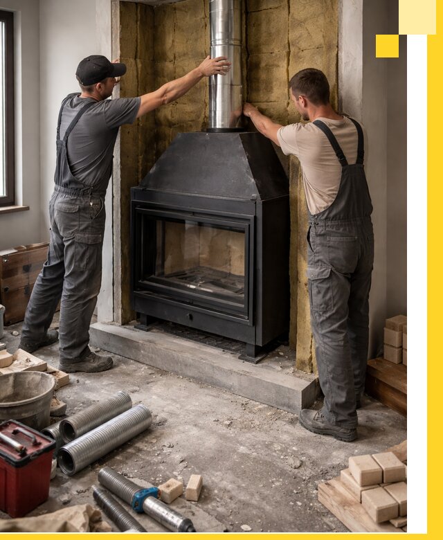 Изготовление и монтаж закрытых каминов в Кузнецке под ключ