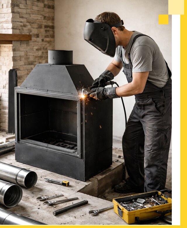 Продажа и установка металлических каминов в Кузнецке под ключ