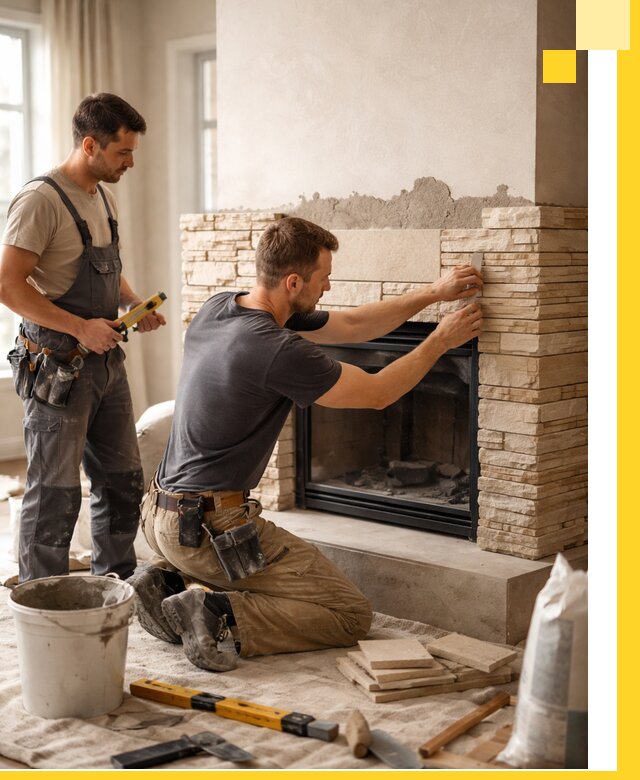 Установка и монтаж каминов для загородного дома в Кузнецке