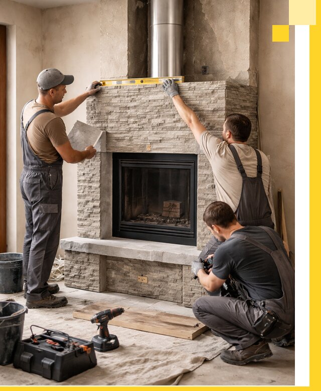 Профессиональный монтаж каминов под ключ в Кузнецке для дома