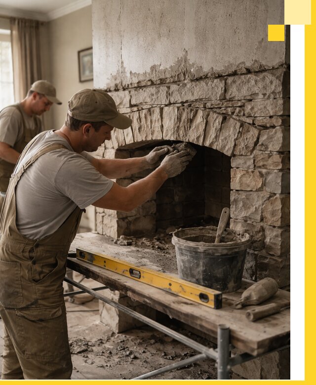 Изготовление каминов под ключ в Кузнецке, монтаж и отделка