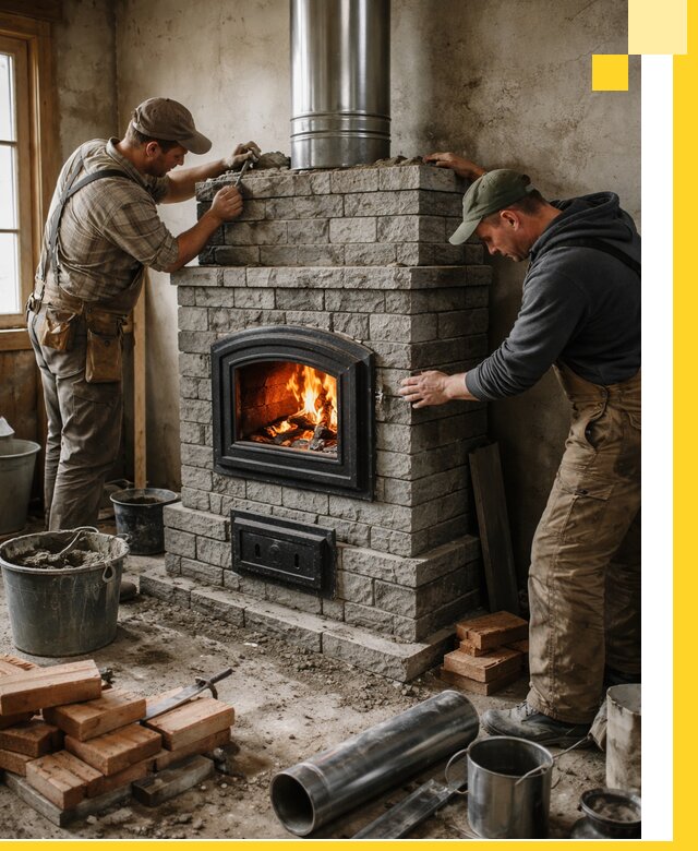 Производство, поставка и монтаж дровяных печей в Кузнецке