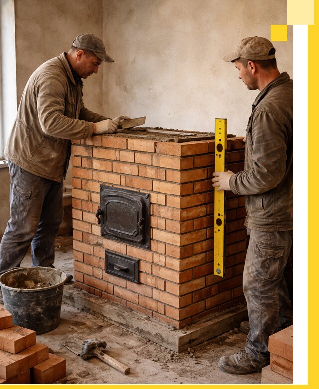 Отопительные печи под ключ в Кузнецке, установка и сборка