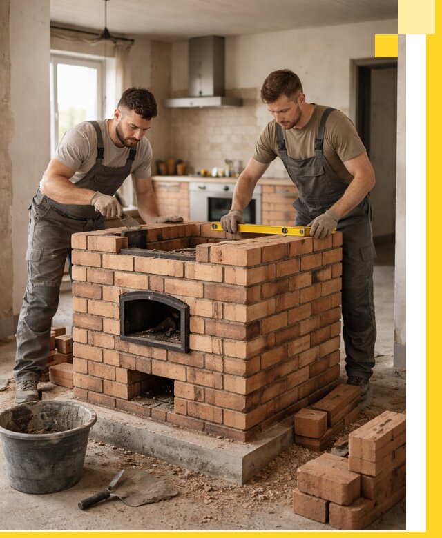 Установка и монтаж печей в частном доме в Кузнецке под ключ