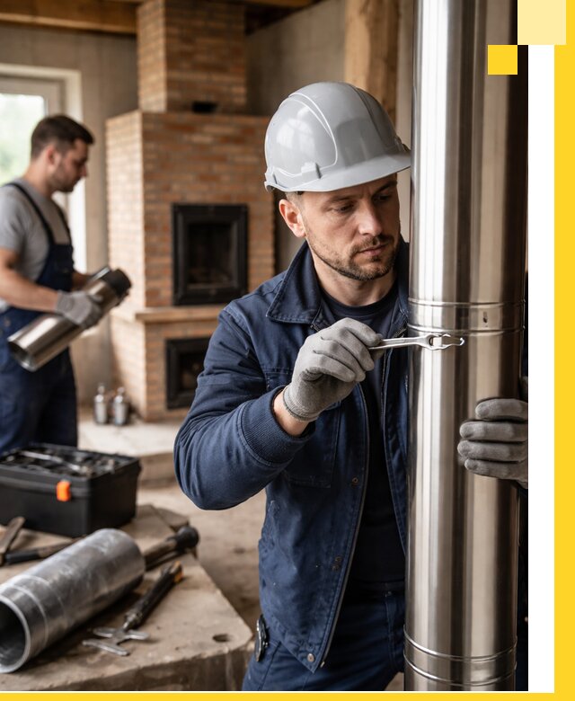 Профессиональный монтаж дымоходов для печей в Кузнецке