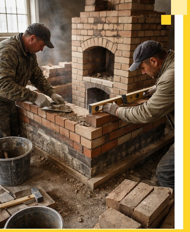 Изготовление и монтаж печей и каминов из кирпича в Кузнецке