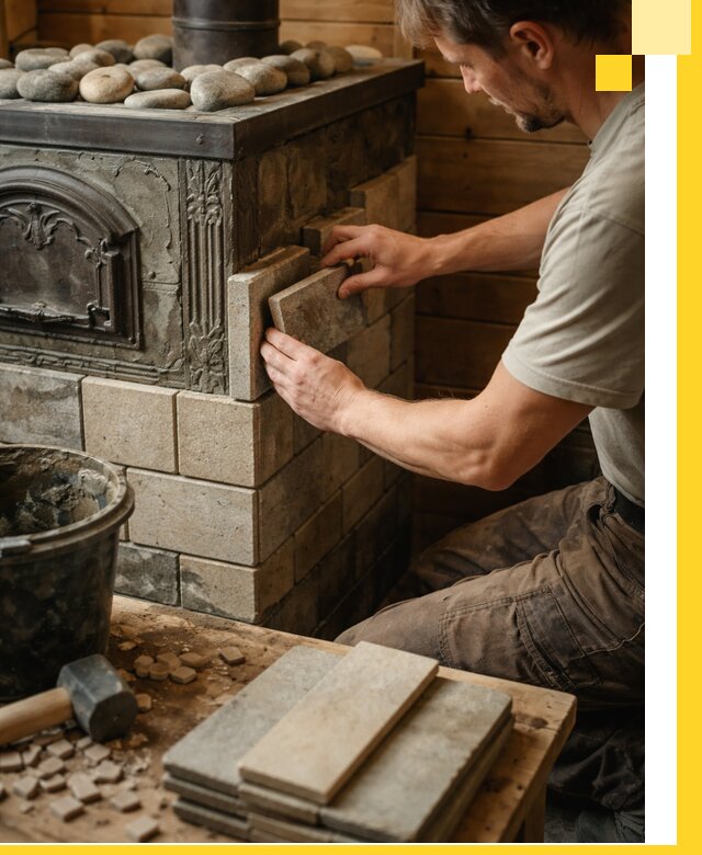 Облицовка банных печей в Кузнецке профессиональная отделка