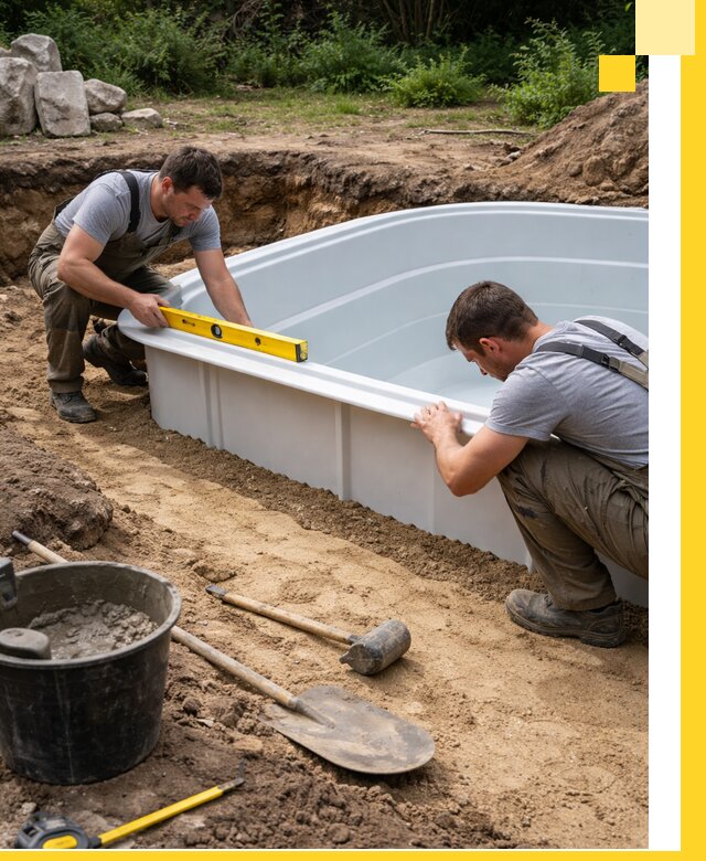 Производство и установка пластиковых бассейнов в Кузнецке под ключ
