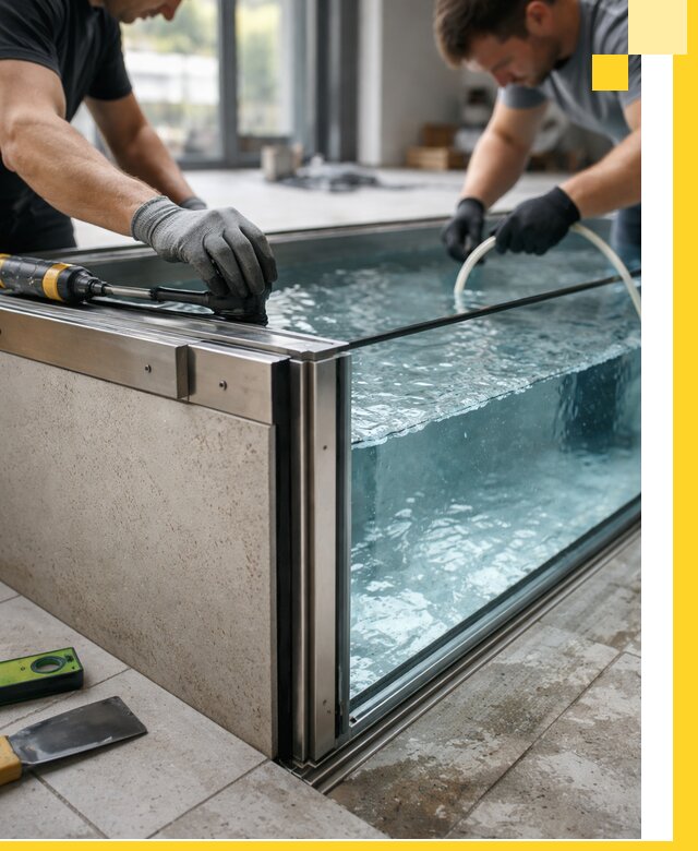 Проектирование и монтаж стеклянных бассейнов в Кузнецке