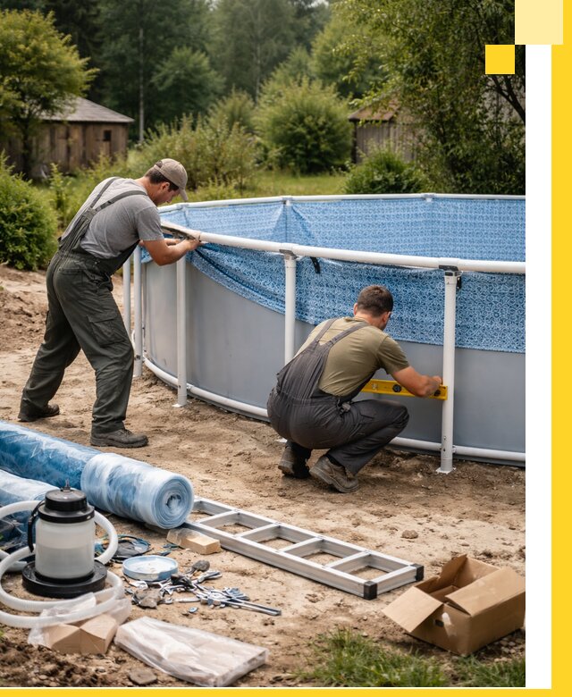 Установка и монтаж каркасных бассейнов в Кузнецке под ключ