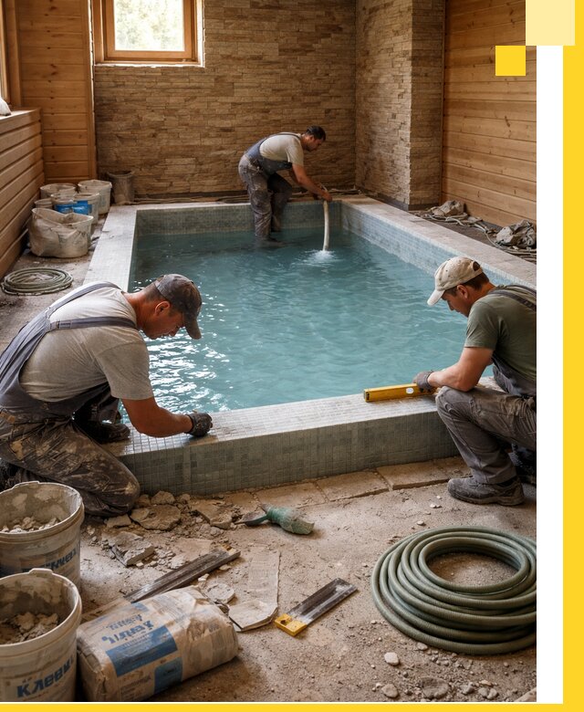 Проектирование и строительство бассейнов для бани в Кузнецке