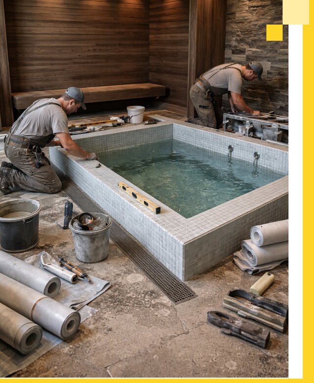 Установка и строительство бассейнов для сауны в Кузнецке