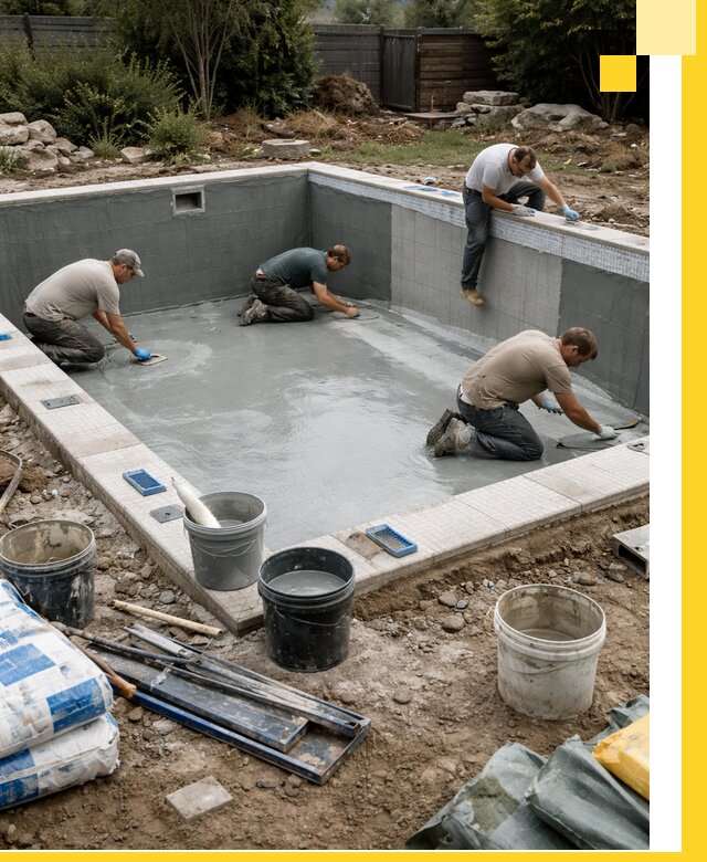 Изготовление и монтаж чаши бассейна под ключ в Кузнецке