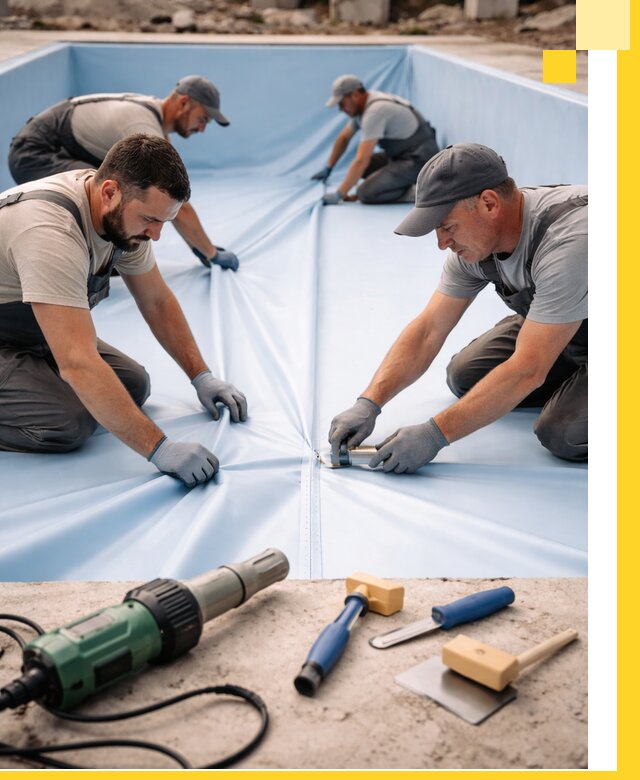 ПВХ пленка для бассейнов с монтажом и гарантией в Кузнецке