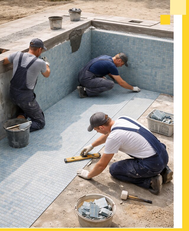 Укладка и установка плитки для бассейнов под ключ в Кузнецке