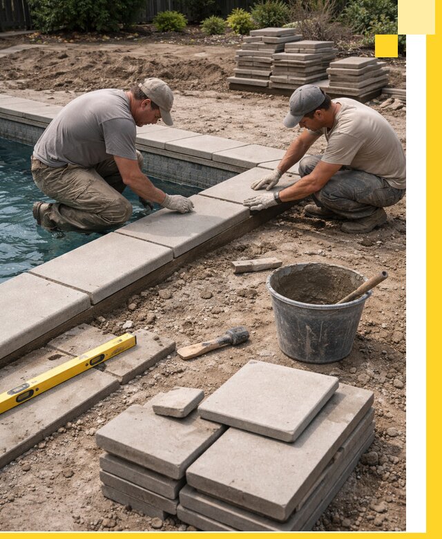 Установка и изготовление копингового камня для бассейнов в Кузнецке