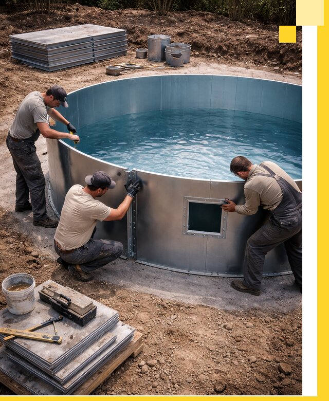 Круглые бассейны под ключ в Кузнецке проектирование и монтаж