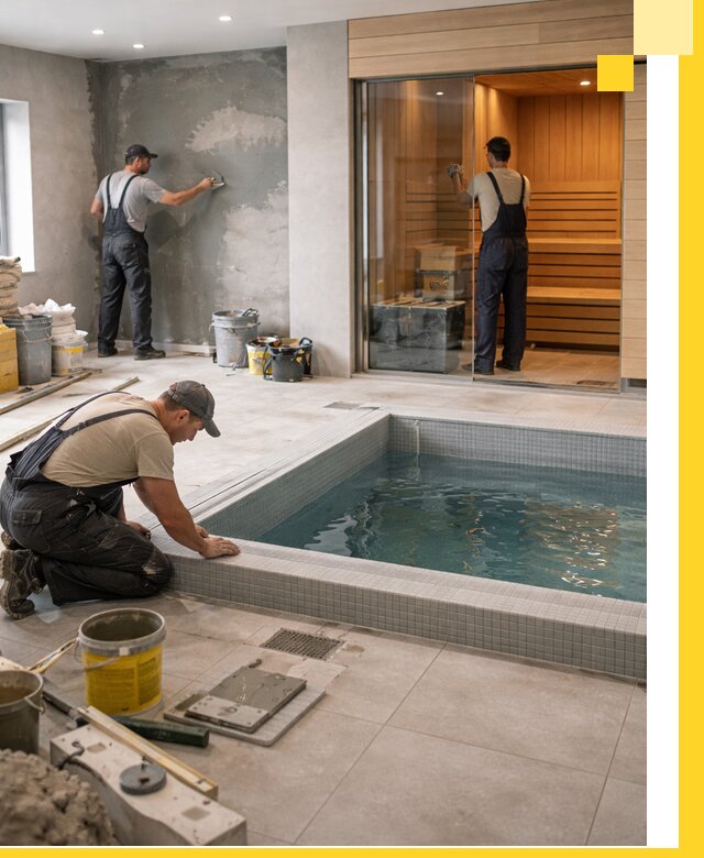 Проектирование и строительство сауны с бассейном в Кузнецке