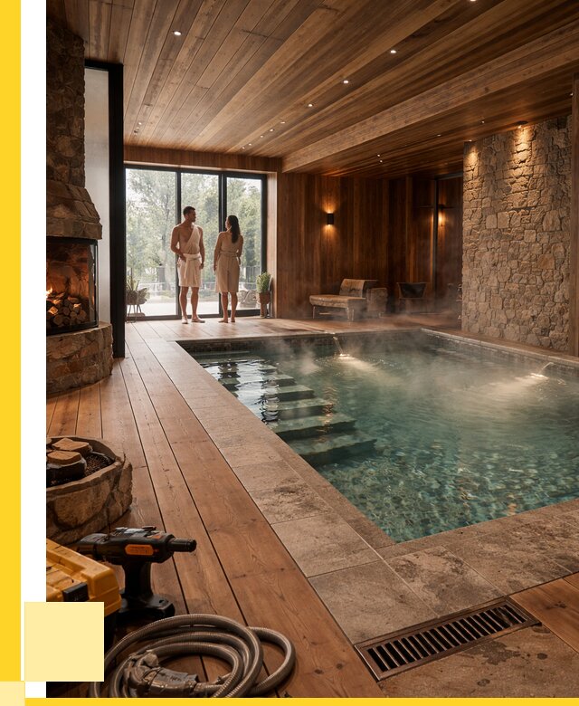 Проекты бань с бассейном под ключ в Кузнецке от 78180 р., ЭриданКнц