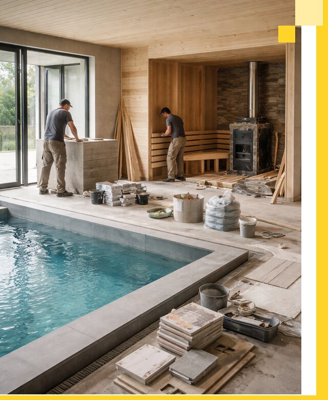 Проектирование и строительство бань с бассейном в Кузнецке