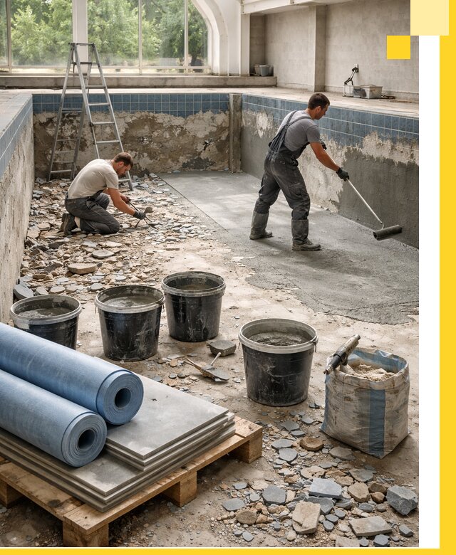 Реконструкция бассейнов в Кузнецке: ремонт, гидроизоляция