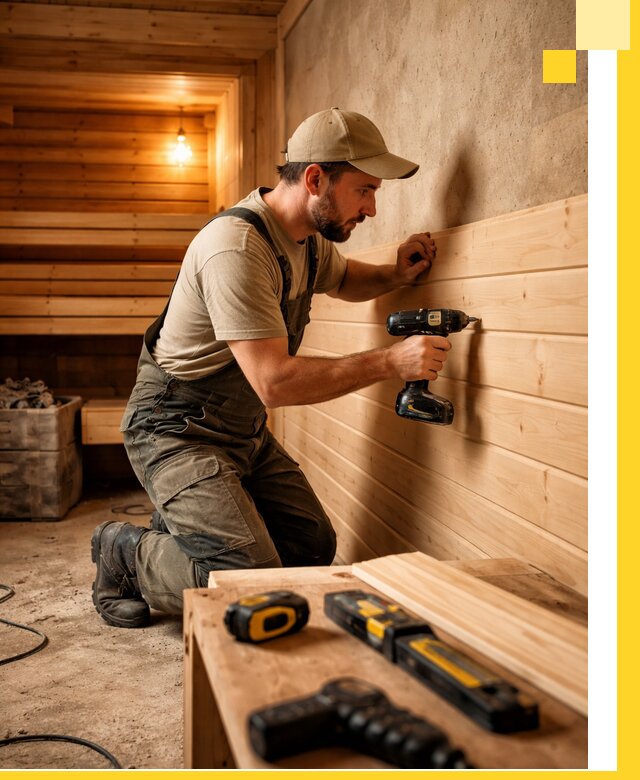 Профессиональная внутренняя отделка бани в Кузнецке под ключ