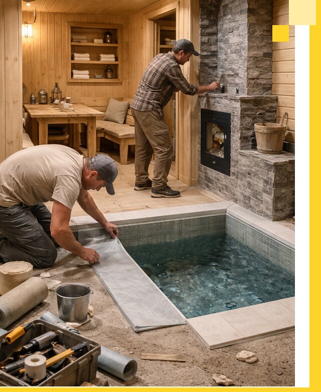 Строительство бань с комнатой отдыха под ключ в Кузнецке