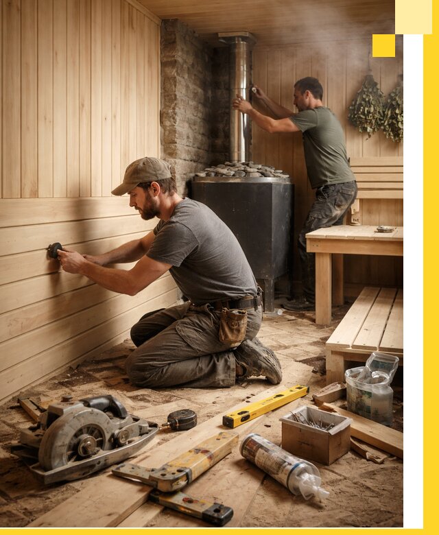 Полное строительство и оснащение парных под ключ в Кузнецке