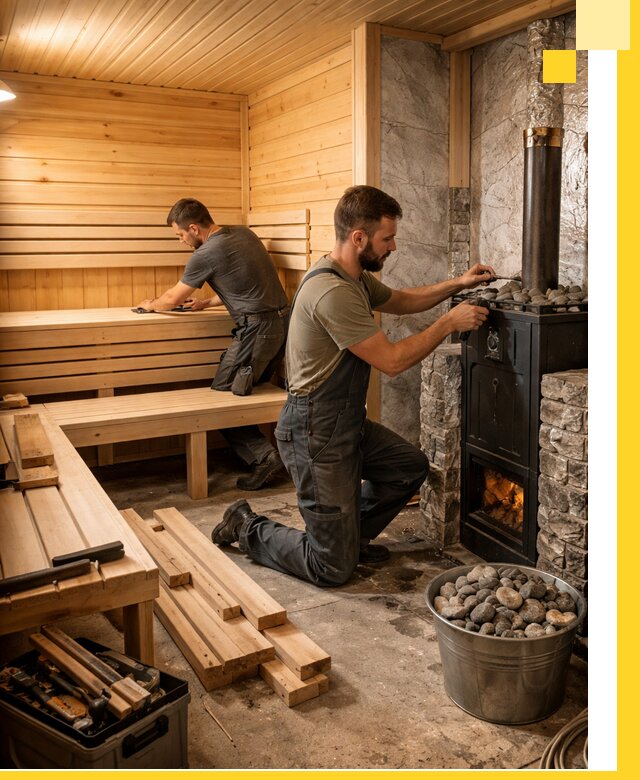 Дизайн и строительство интерьеров бань под ключ в Кузнецке