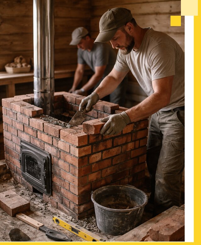 Кирпичные печи для бани под ключ в Кузнецке, проект и монтаж