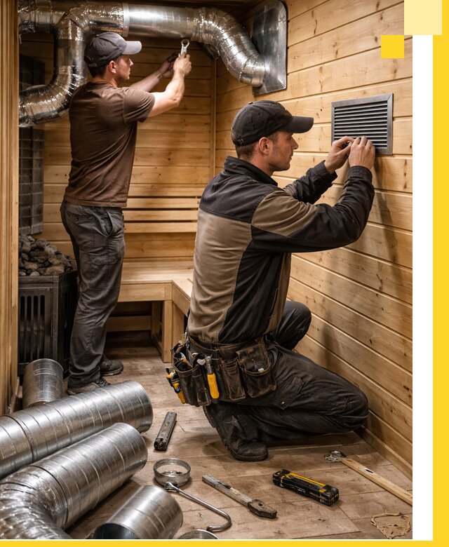 Проектирование и монтаж вентиляции бани в Кузнецке под ключ