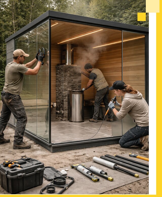 Проектирование и строительство стеклянных бань в Кузнецке