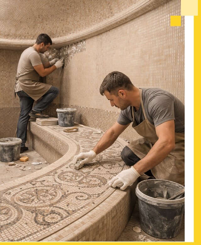 Плитка для хамама в Кузнецке, укладка, подбор и поставка